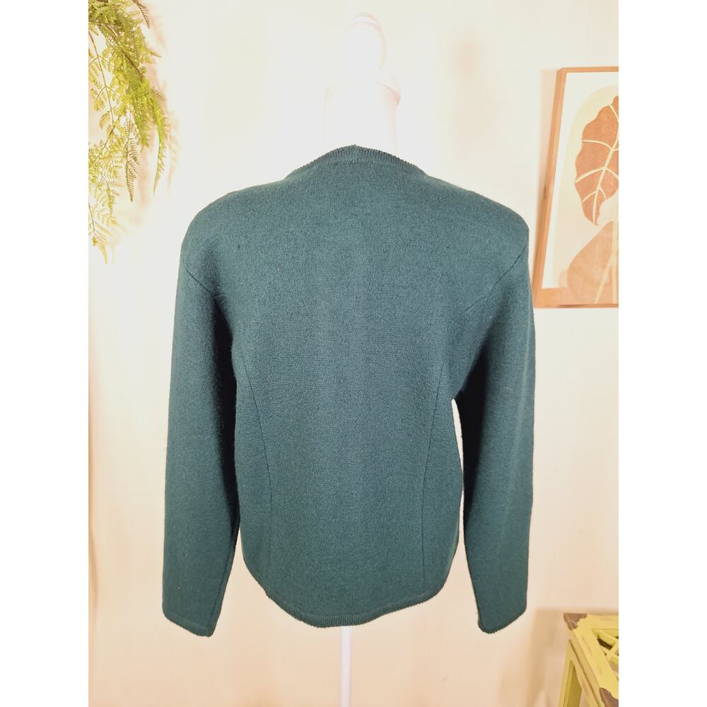 Alexandra Bartlett Women's 100% Wool Button-Down Green Sweater Large - Picture 3 of 7